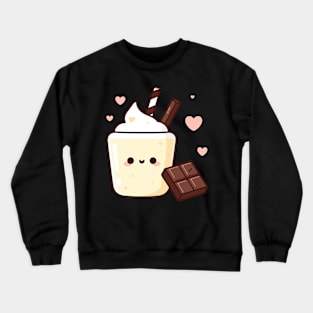 Kawaii Vanilla Milkshake and Chocolate | Kawaii Lover Design | Cute Food Crewneck Sweatshirt